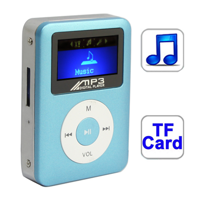 TF (Micro SD) Card Slot MP3 Player with LCD Screen, Speaker (Baby Blue) - Click Image to Close